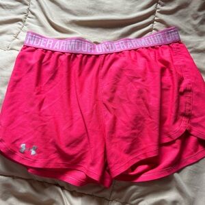 Hot pink under armor shorts